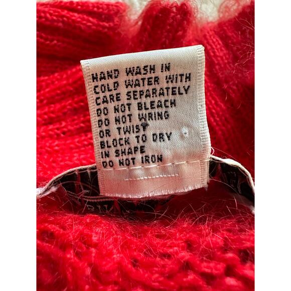 Vintage CABIN FEVER Mohair Cable Knit Sweater red Womens - Picture 13 of 16